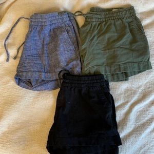 SET OF 3 linen shorts